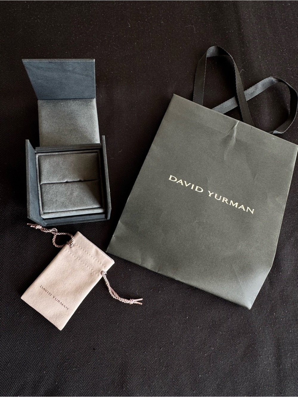 David Yurman Suede Jewelry Pouch, Gift Box, Bag